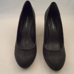 NEW Dressy Black Heels ,Lightly Glittered. size 9